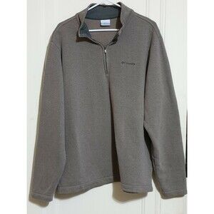 Columbia Men's Quarter Zip Pullover Size XL Sweater Sweatshirt Tan/Brown